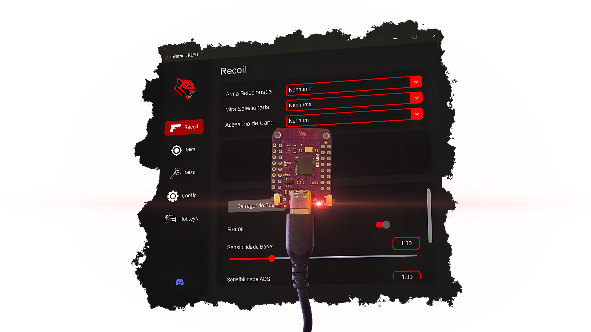 Interface do loader do script InfernuS para Rust